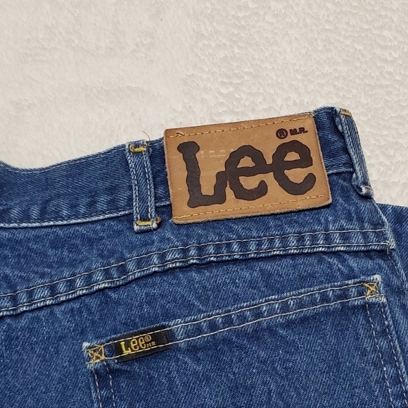 VINTAGE 70s Lee Union Made High Waisted Cropped Flare Cotton Husky Denim Jeans - Picture 12 of 14